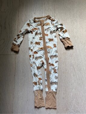 Angel Dear Puppy Print Kids One-Piece Zipper Pajamas